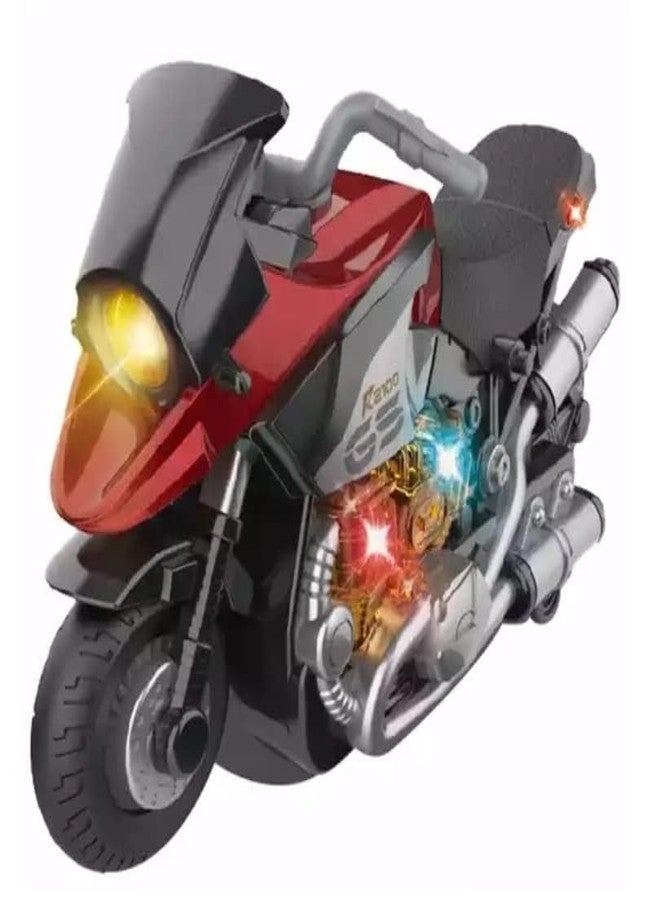 TD CREATIONS لعبة دراجة رياضية من تي دي كرييشنز | لعبة دراجة نارية صوتية ضوئية على شكل رصاصة مع خاصية الاصطدام والانطلاق | دراجة سباق مزودة بإضاءة وموسيقى | متعددة الألوان للأولاد والأطفال - Image 5